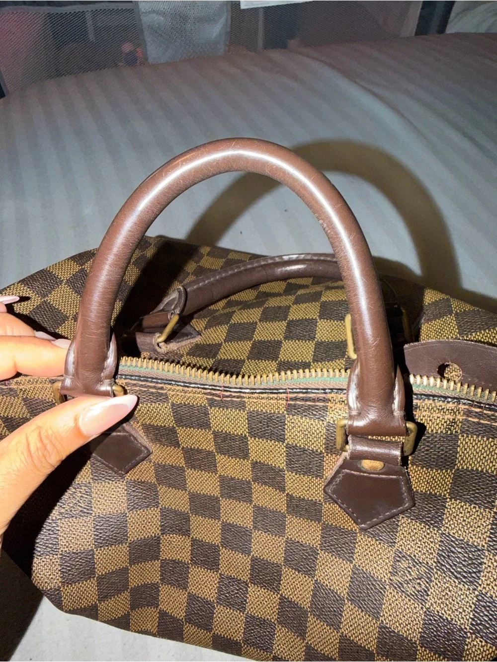 Louis Vuitton Speedy 30 Damier Ebene Brown Canvas Handbag